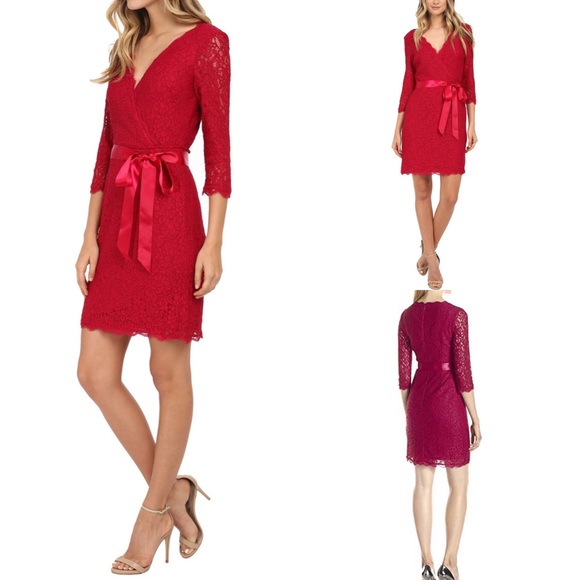 Adrianna Papell Dresses & Skirts - Adrianna Papell sleeved wrap lace cocktail dress 2